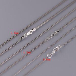 s925 sterling silver chopin chain necklace, oxidized silver foxtail necklace