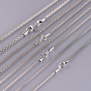 s925 sterling silver popcorn chain necklace, oxidized silver necklace