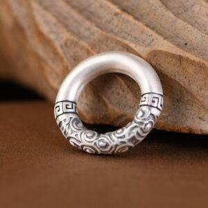 s990 fine silver retro cloud ring pendant, silver ring pendant