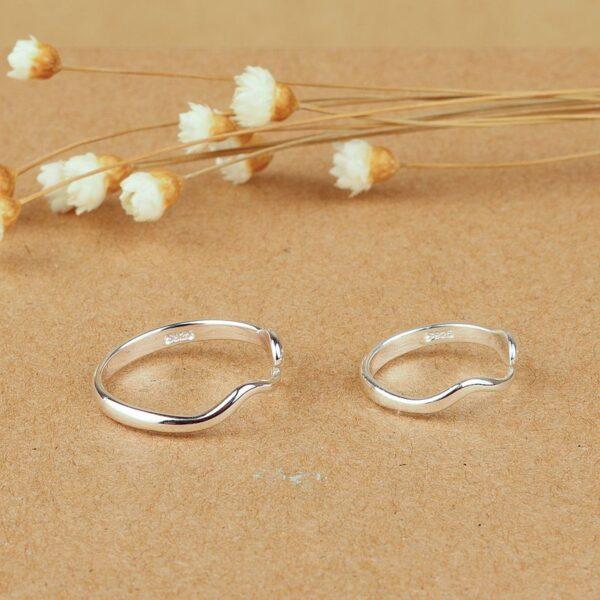 s925 sterling silver small snake shape adjustable ring, simple silver open ring - Image 2