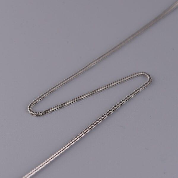 s925 sterling silver chopin chain necklace, oxidized silver foxtail necklace - Image 3