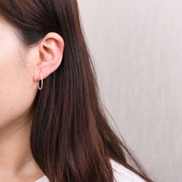 s999 fine silver simple hoop earrings, a pair silver hoop earrings - Image 3