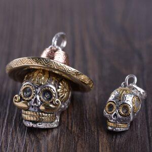 skull pendant, oxidized s925 sterling silver pendant
