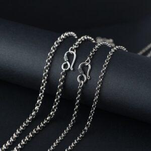rolo chain,chain necklace, s925 sterling silver chain, oxidized silver necklace