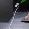 Magnolia hairpin, flowers hairpin, silver hairpin, s925 sterling silver, hair stick