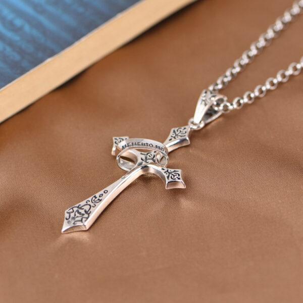 cross pendant, flower pendant, retro pendant s925 sterling silver pendant - Image 10