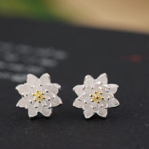 Daisy earrings, stud earrings, s925 sterling silver earrings, a pair earrings - Image 2