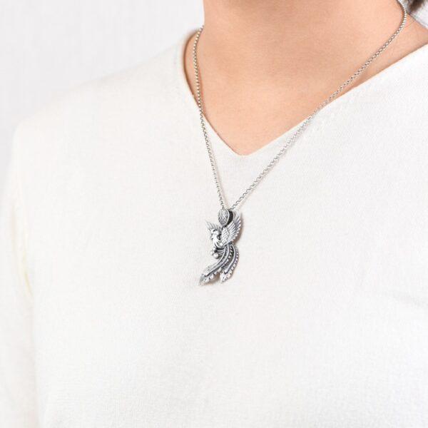 phoenix pendant, phoenix earrings, phoenix ring, s925 sterling silver pendant - Image 2