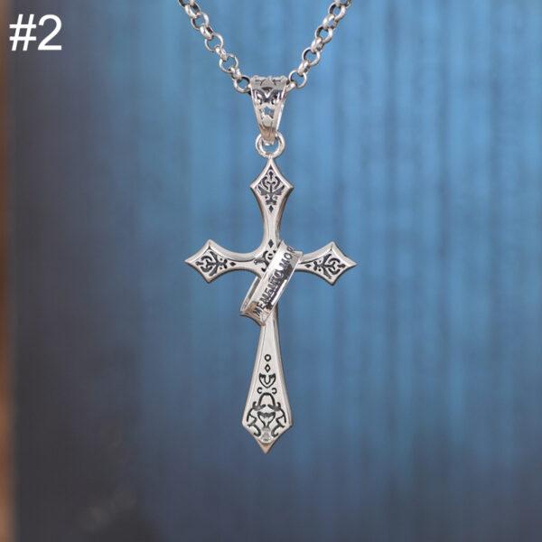 cross pendant, flower pendant, retro pendant s925 sterling silver pendant - Image 12