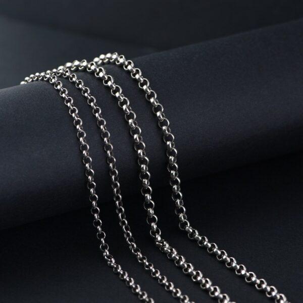 rolo chain,chain necklace, s925 sterling silver chain, oxidized silver necklace - Image 2