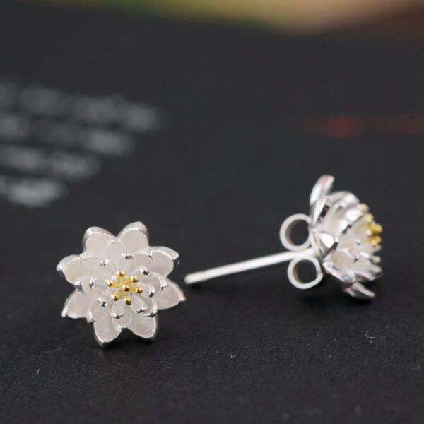 Daisy earrings, stud earrings, s925 sterling silver earrings, a pair earrings - Image 6