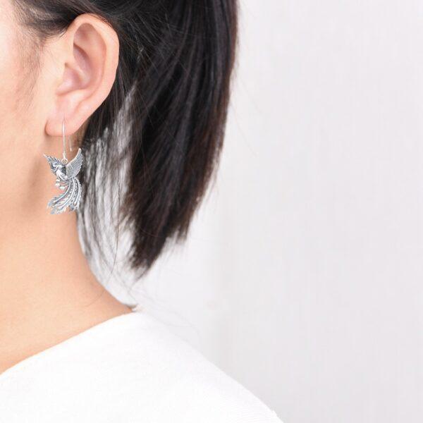 phoenix pendant, phoenix earrings, phoenix ring, s925 sterling silver pendant - Image 3