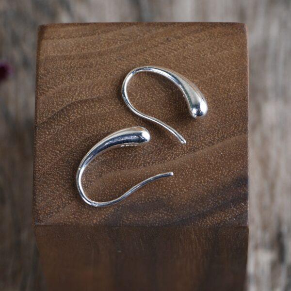 droplet earrings, simple earrings, sterling silver earrings, a pair earrings - Image 3