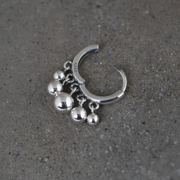 balls earrings, dangle earrings, hoop earrings, sterling silver earrings, a pair earrings - Image 4