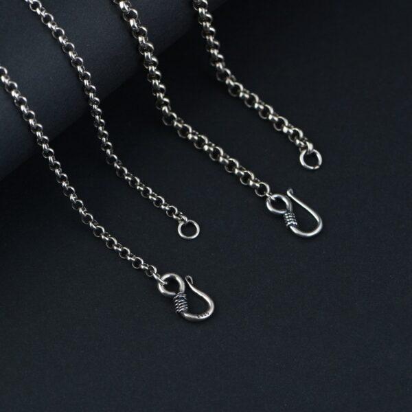rolo chain,chain necklace, s925 sterling silver chain, oxidized silver necklace - Image 3