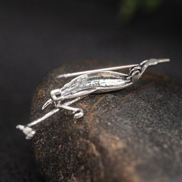 crane brooch, s925 sterling silver, silver brooch, silver pin - Image 3