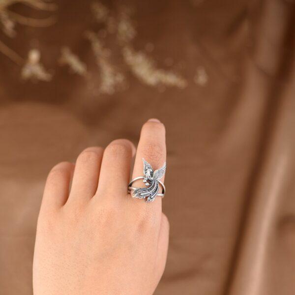 phoenix pendant, phoenix earrings, phoenix ring, s925 sterling silver pendant - Image 4