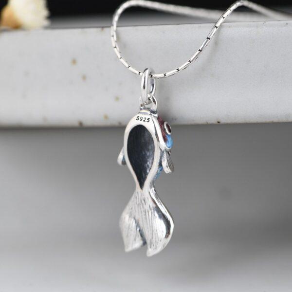 koi pendant, fish earrings, enamel pendant, s925 sterling silver pendant - Image 4