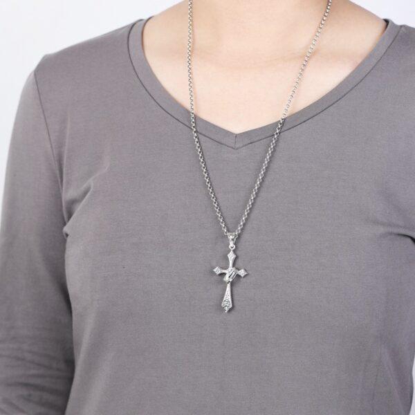 cross pendant, flower pendant, retro pendant s925 sterling silver pendant - Image 4