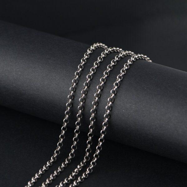 rolo chain,chain necklace, s925 sterling silver chain, oxidized silver necklace - Image 4