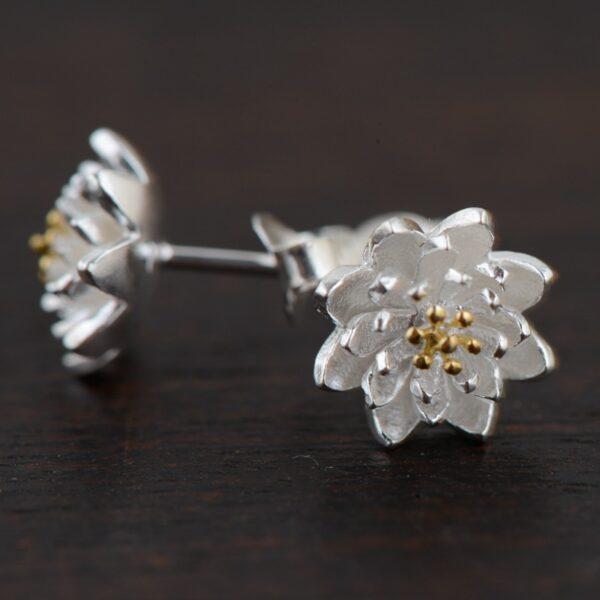 Daisy earrings, stud earrings, s925 sterling silver earrings, a pair earrings - Image 4