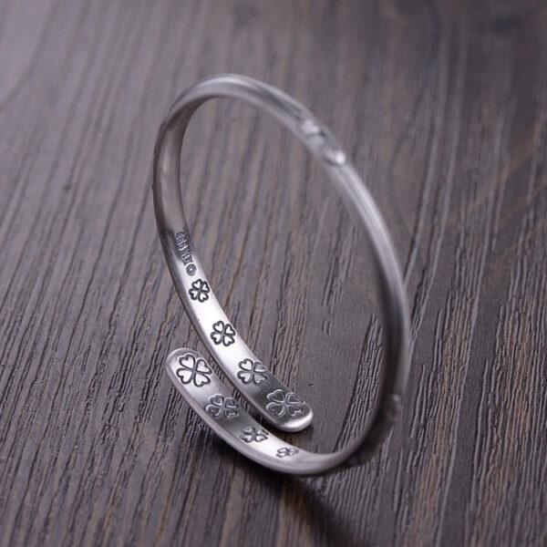 flower bangle, flower ring, openable bracelet, adjsutable bracelet, silver bangle, fine silver bracelet - Image 5