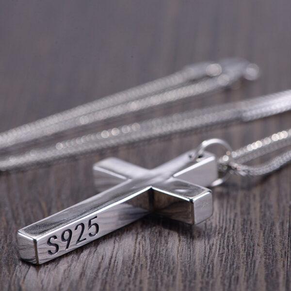 cross pendant, simple pendant, s925 sterling silver pendant - Image 5