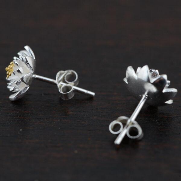 Daisy earrings, stud earrings, s925 sterling silver earrings, a pair earrings - Image 3