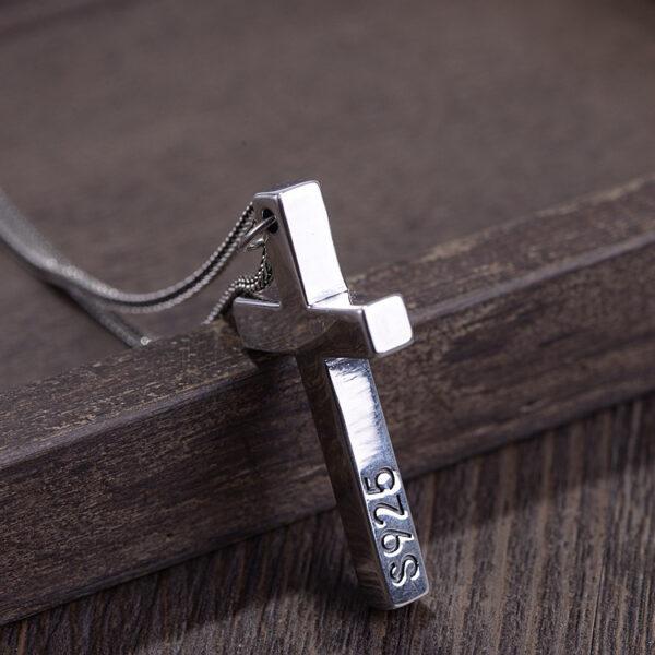 cross pendant, simple pendant, s925 sterling silver pendant - Image 6