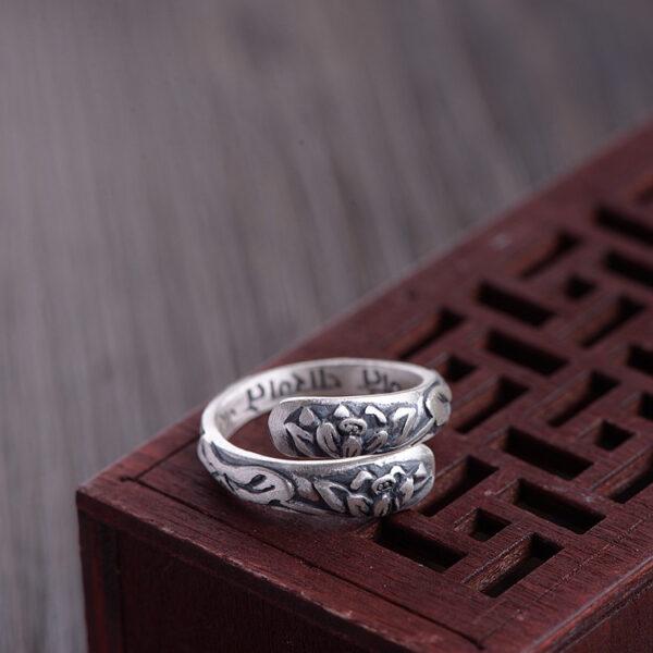 flower bangle, flower ring, openable bracelet, adjsutable bracelet, silver bangle, fine silver bracelet - Image 7