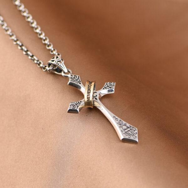 cross pendant, flower pendant, retro pendant s925 sterling silver pendant - Image 8