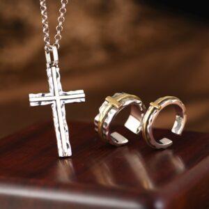 cross pendant, simple cross, cross ring, s925 sterling silver pendant