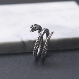 snake ring, silver ring, open ring, adjustable ring, s925 sterling silver ring