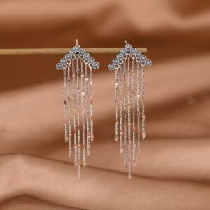 long tassel earrings, dangle earrings, sterling silver earrings, a pair earrings