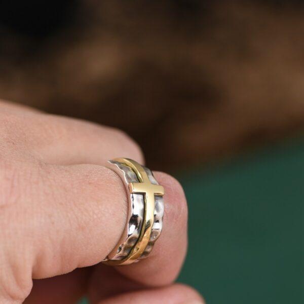 cross pendant, simple cross, cross ring, s925 sterling silver pendant - Image 3