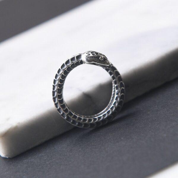 snake ring, silver ring, open ring, adjustable ring, s925 sterling silver ring - Image 2