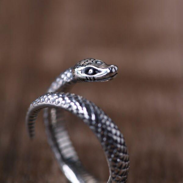 snake ring, silver ring, open ring, adjustable ring, s925 sterling silver ring - Image 2