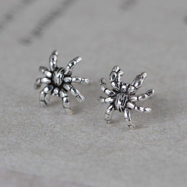 spider earrings, stud earrings, sterling silver earrings, a pair earrings - Image 2