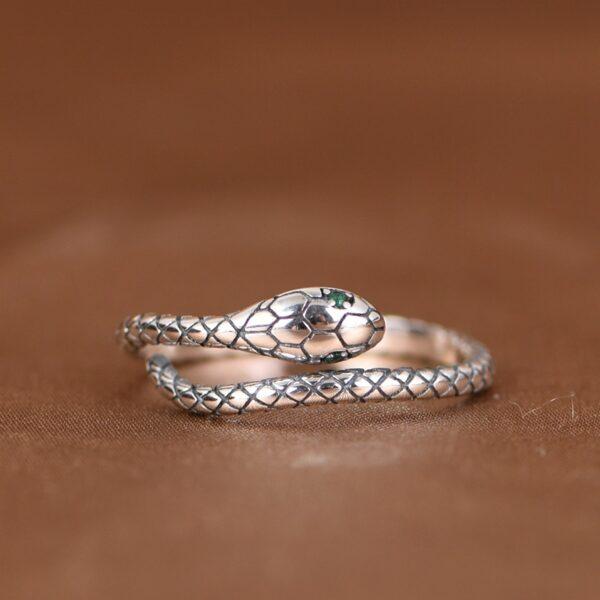 snake ring, silver ring, open ring, adjustable ring, s925 sterling silver ring - Image 2