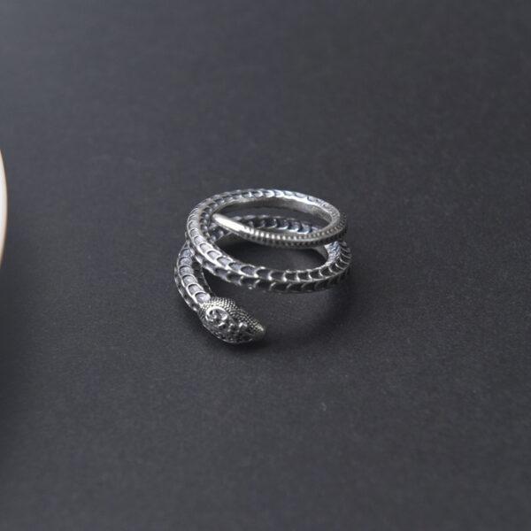 snake ring, silver ring, open ring, adjustable ring, s925 sterling silver ring - Image 3