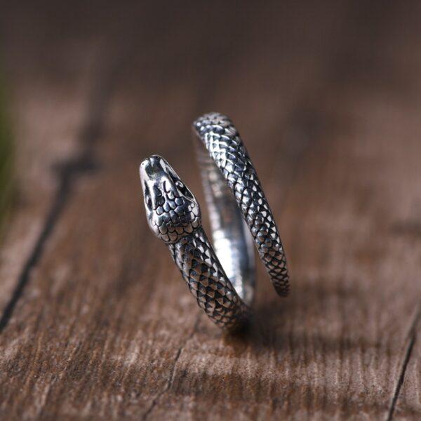 snake ring, silver ring, open ring, adjustable ring, s925 sterling silver ring - Image 3