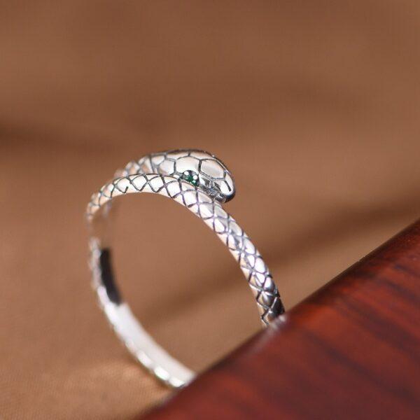 snake ring, silver ring, open ring, adjustable ring, s925 sterling silver ring - Image 3