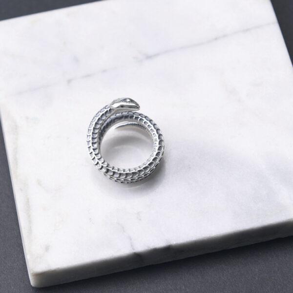 snake ring, silver ring, open ring, adjustable ring, s925 sterling silver ring - Image 4