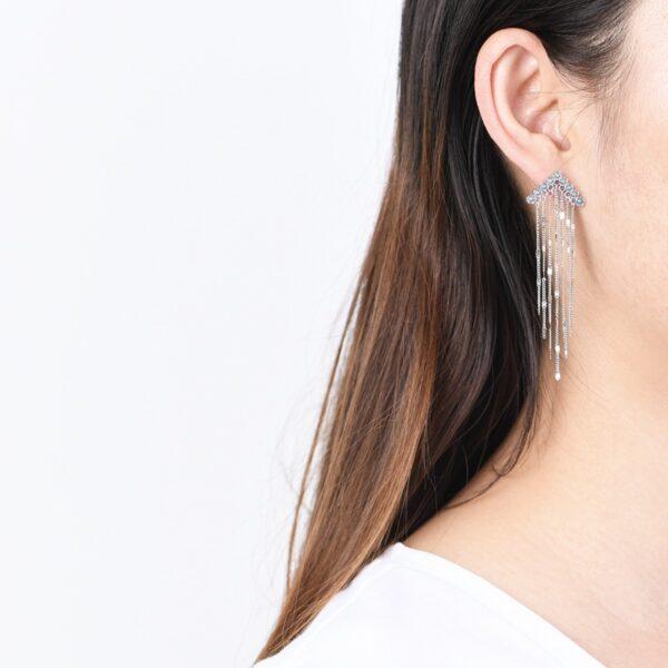 long tassel earrings, dangle earrings, sterling silver earrings, a pair earrings - Image 4