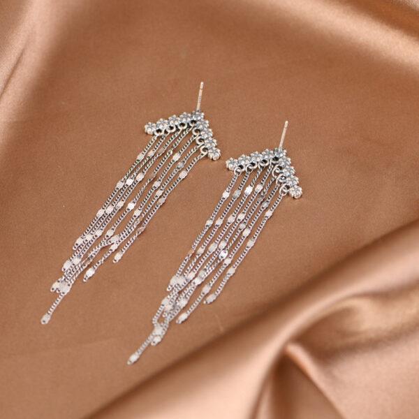 long tassel earrings, dangle earrings, sterling silver earrings, a pair earrings - Image 5