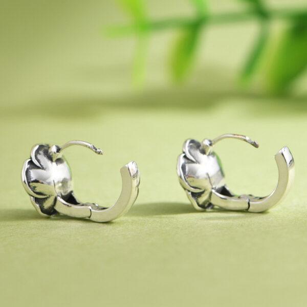 rose earrings, hoop earrings, sterling silver earrings, a pair earrings - Image 5