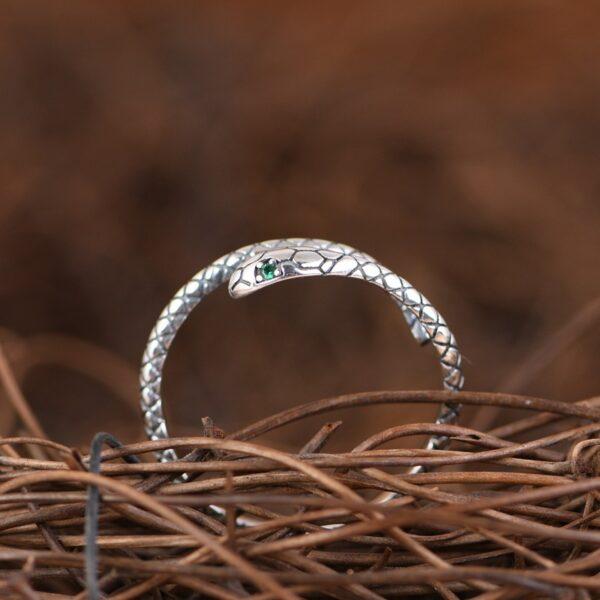 snake ring, silver ring, open ring, adjustable ring, s925 sterling silver ring - Image 5