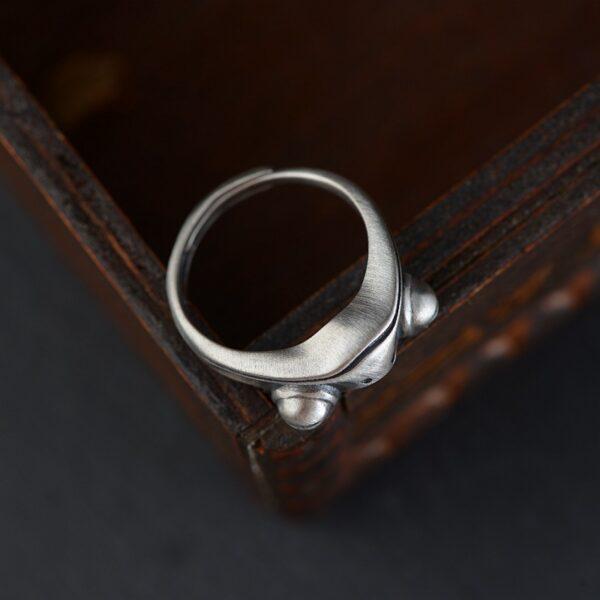 frog ring, silver ring, open ring, adjustable ring, matte surface ring, s925 sterling silver ring - Image 6