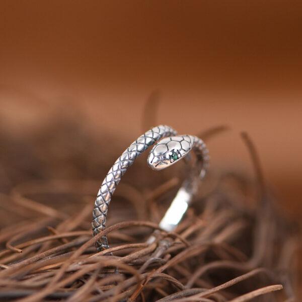 snake ring, silver ring, open ring, adjustable ring, s925 sterling silver ring - Image 6