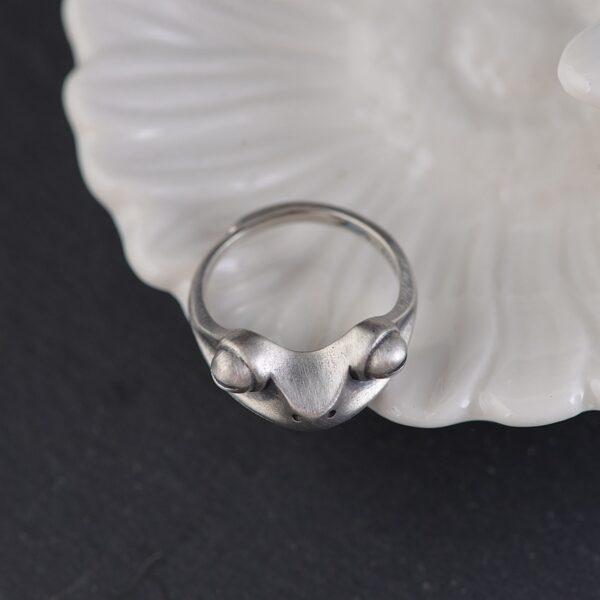 frog ring, silver ring, open ring, adjustable ring, matte surface ring, s925 sterling silver ring - Image 7